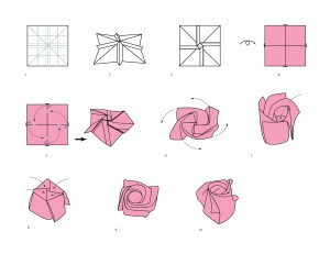  оригами схема роза