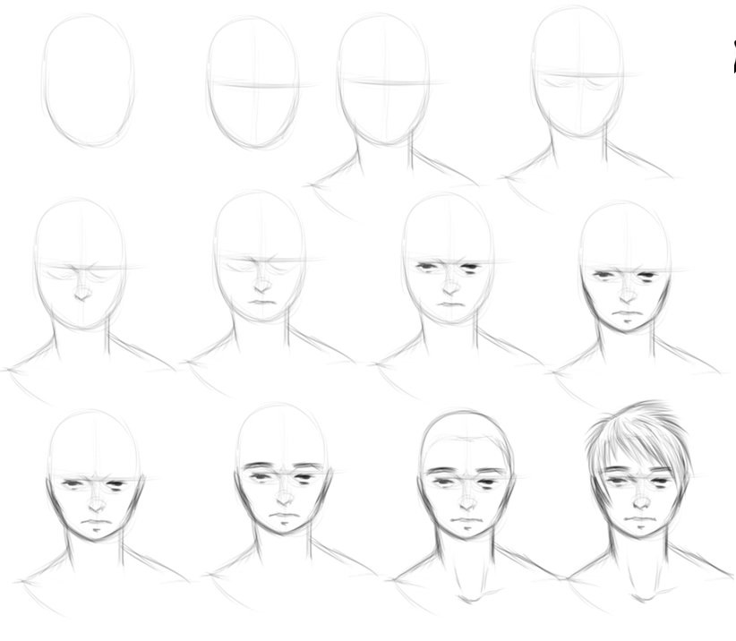 Лицо рисунок поэтапно. Пошаговое рисование лица человека. Пошаговое рисование лица девушки. Форма лица для рисования. Рисунки лица человека для начинающих.